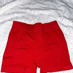 Amazon Red Bike Shorts Elastic Waistband